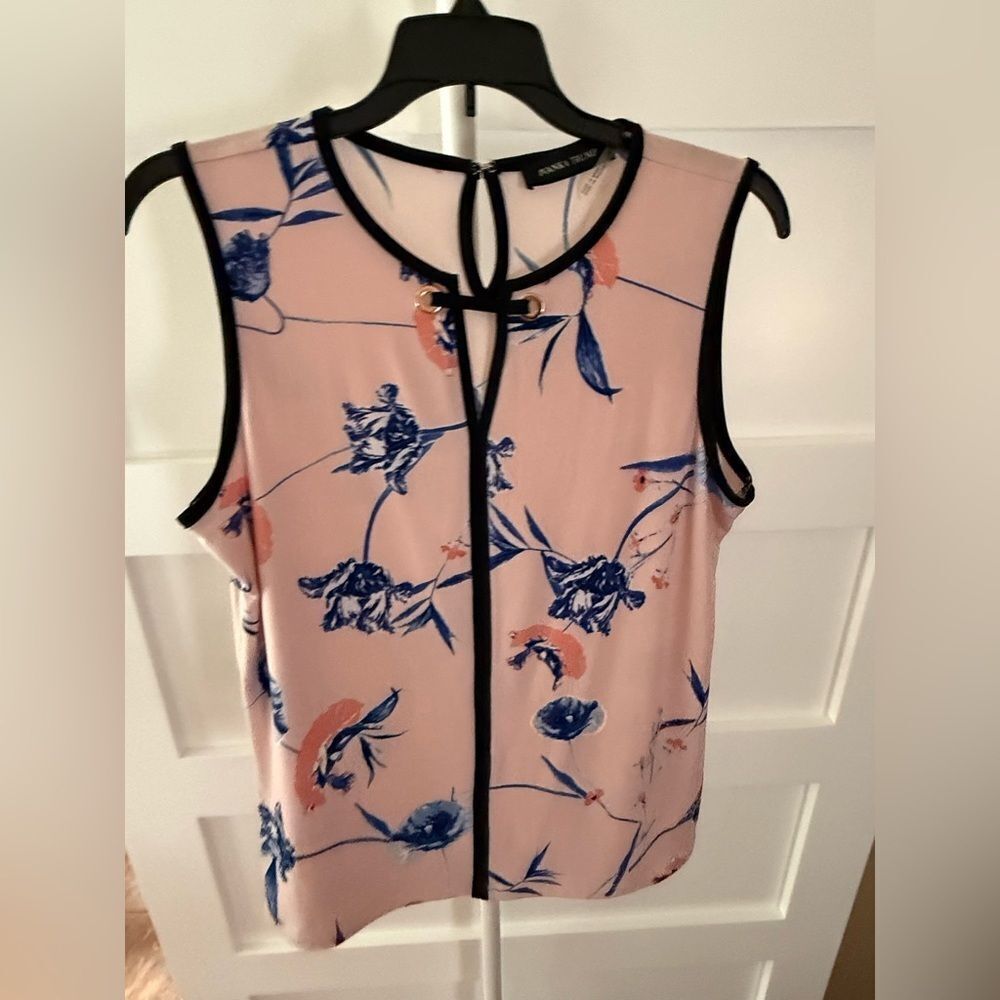 Ivanka Trump Pink and Blue Floral Blouse size M